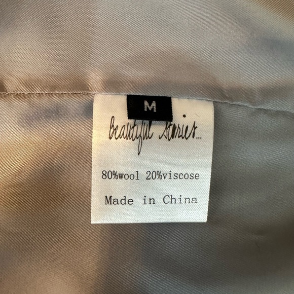 Light heathered/dove gray wool moto jacket size M - Picture 2 of 4